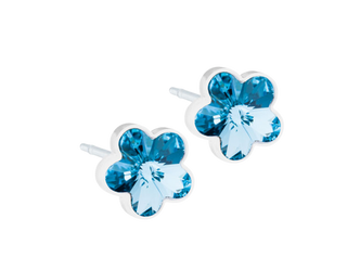 Aquamarine Flower Stud Earrings - 6mm Aquamarine Flower Stud Earrings - 6mm