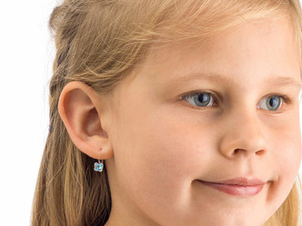 Aquamarine Butterfly Dangle Earrings - 5mm Aquamarine Butterfly Dangle Earrings - 5mm