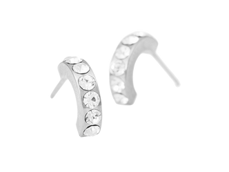 Silver Titanium Brilliance Curved Earrings - 10mm Silver Titanium Brilliance Curved Earrings - 10mm