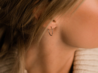 Safety Hoop Earrings - 14mm Safety Hoop Earrings - 14mm