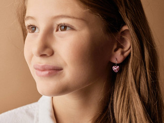 Rose Heart Earrings - 10mm