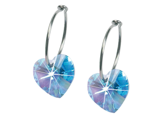 Aquamarine Heart Earrings - 10mm