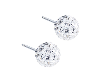 Natural Titanium Crystal Ball Stud Earrings - 6mm Natural Titanium Crystal Ball Stud Earrings - 6mm