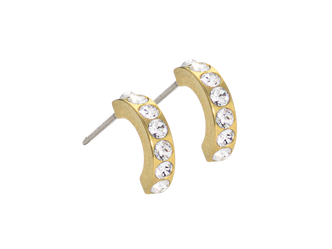 Gold Titanium Brilliance Curved Earrings - 10mm Gold Titanium Brilliance Curved Earrings - 10mm