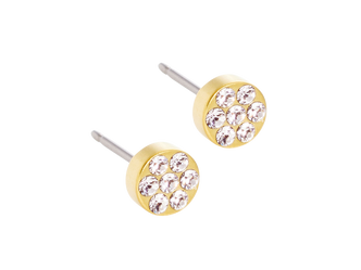 Gold Titanium Brilliance Plenary Crystal Stud Earrings - 5mm Gold Titanium Brilliance Plenary Crystal Stud Earrings - 5mm