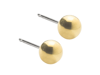 Gold Titanium Ball Stud Earrings - 5mm Gold Titanium Ball Stud Earrings - 5mm