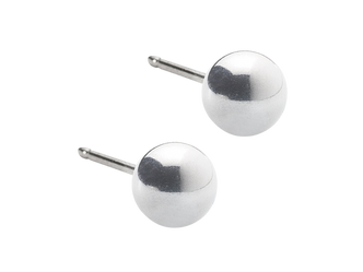 Silver Titanium Ball Stud Earrings - 5mm Silver Titanium Ball Stud Earrings - 5mm