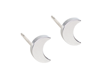 Silver Crescent Moon Stud Earrings - 6mm Silver Crescent Moon Stud Earrings - 6mm