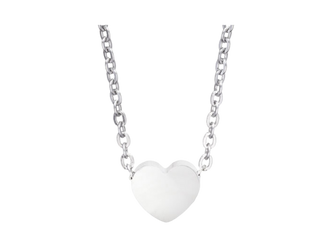 Heart Necklace - Silver - 40-45 cm