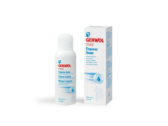 GEHWOL Med Express Foam to provide rapid hydration, strengthen the skin barrier, relieve pressure spots, and prevent calluses GEHWOL Med Express Foam to provide rapid hydration, strengthen the skin barrier, relieve pressure spots, and prevent calluses