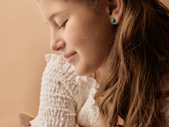 Blue Pearl Stud Earrings - 6 mm