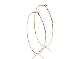 Gold Titanium Hoop Earrings - 35 mm Gold Titanium Hoop Earrings - 35 mm