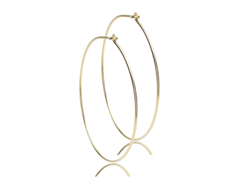 Gold Titanium Hoop Earrings - 35 mm Gold Titanium Hoop Earrings - 35 mm
