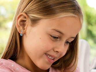 Aquamarine Flower Pendant Dangle Earrings - 6Case - 4/6mm