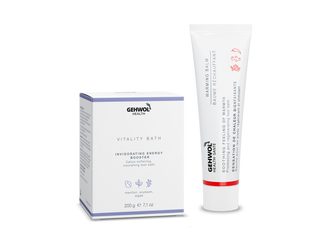 GEHWOL Health Vitality Bath to soften calluses and refresh feet, paired with GEHWOL Health Warming Balm to stimulate circulation, provide soothing warmth, and revive tired feet GEHWOL Health Vitality Bath to soften calluses and refresh feet, paired with GEHWOL Health Warming Balm to stimulate circulation, provide soothing warmth, and revive tired feet