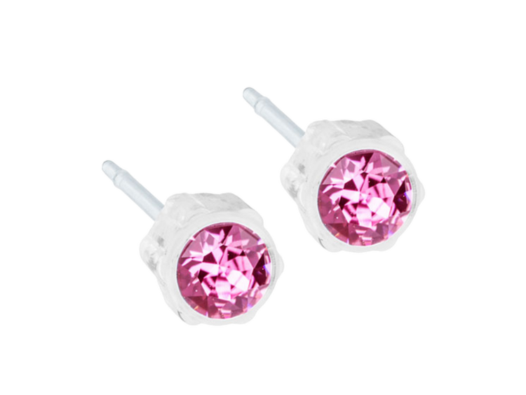 Bezel Rose Stud Earrings - 4mm Bezel Rose Stud Earrings - 4mm
