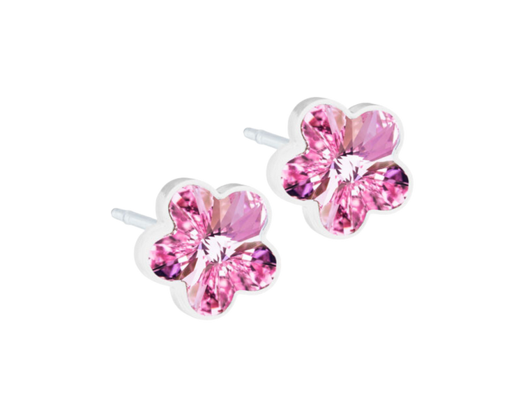 Light Rose Flower Stud Earrings - 6mm Light Rose Flower Stud Earrings - 6mm