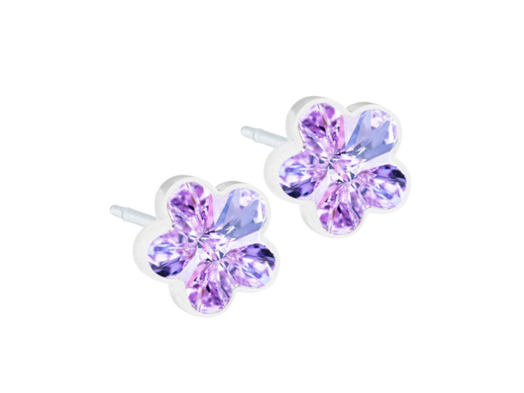 Violet Flower Stud Earrings - 6mm Violet Flower Stud Earrings - 6mm