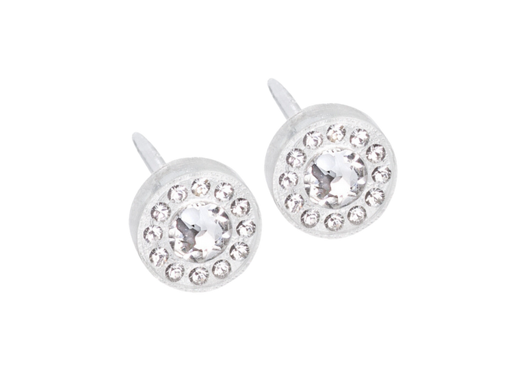 Brilliance Halo Crystal Stud Earrings - 6mm Brilliance Halo Crystal Stud Earrings - 6mm