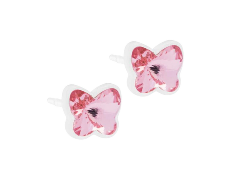 Light Rose Butterfly Stud Earrings - 5mm Light Rose Butterfly Stud Earrings - 5mm