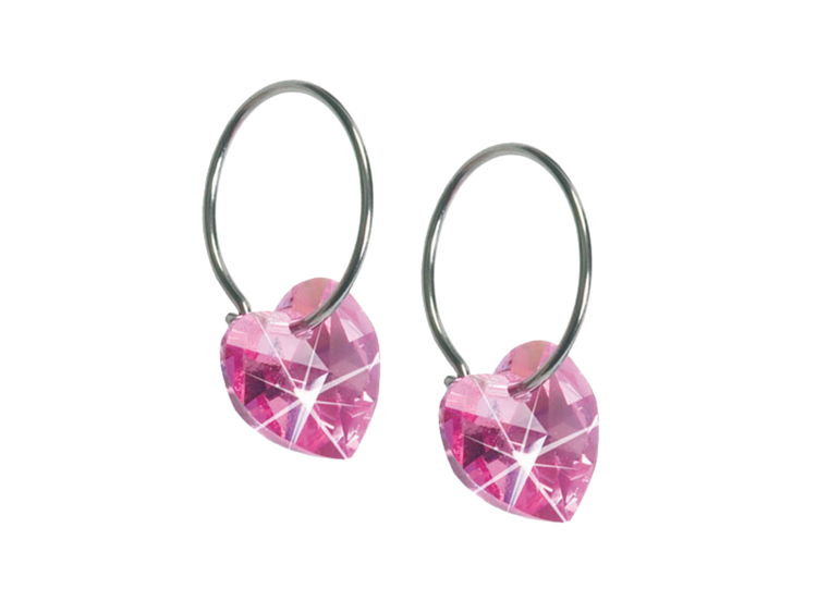 Rose Heart Earrings - 10mm Rose Heart Earrings - 10mm
