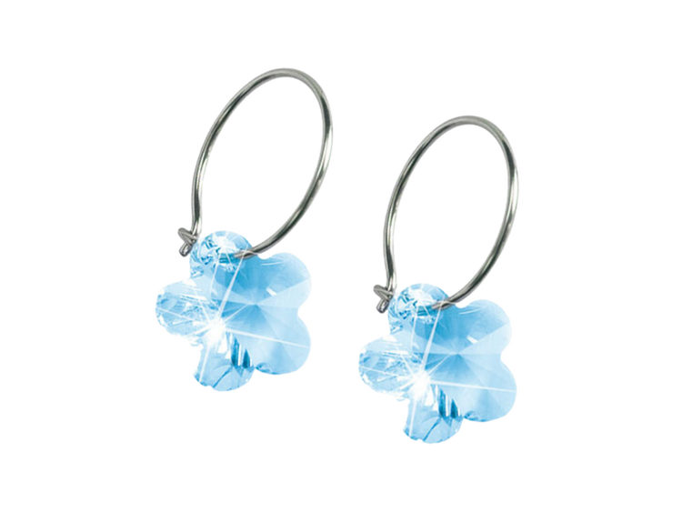 Aquamarine Flower Earrings - 12mm Aquamarine Flower Earrings - 12mm