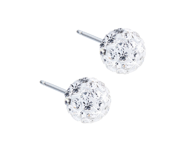 Natural Titanium Crystal Ball Stud Earrings - 6mm Natural Titanium Crystal Ball Stud Earrings - 6mm
