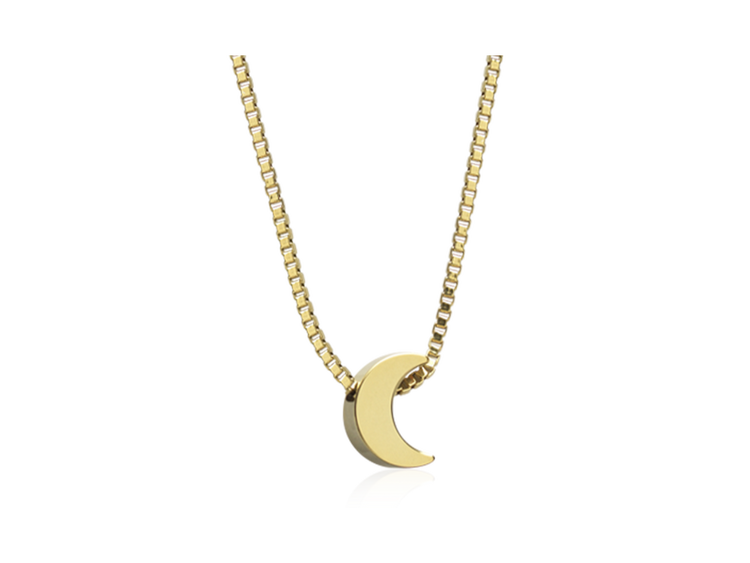 Gold Crescent Moon Necklace - 40-45 cm
