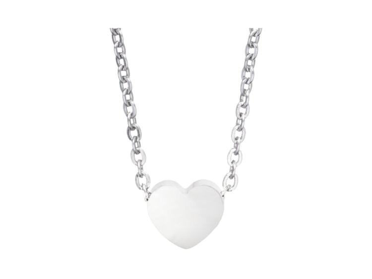 Heart Necklace - Silver - 40-45 cm