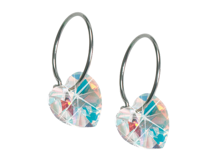 Rainbow Heart Earrings - 10 mm
