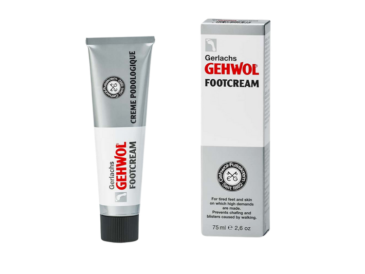Gerlach’s GEHWOL Foot Cream to protect stressed feet from chafing and blisters while strengthening and soothing skin