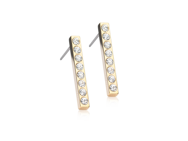 Gold Titanium Brilliance Vertical Bar Earrings - 20 mm Gold Titanium Brilliance Vertical Bar Earrings - 20 mm