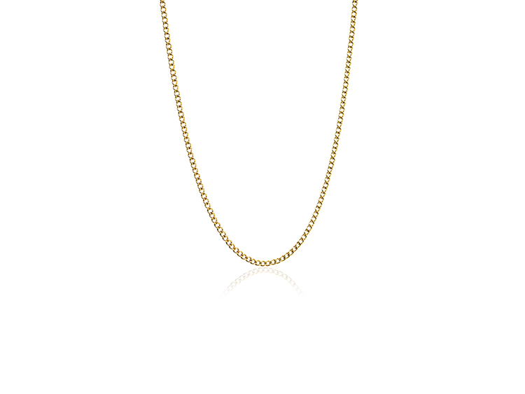 Gold Micro Curb Link Necklace - 48-52 cm Gold Micro Curb Link Necklace - 48-52 cm