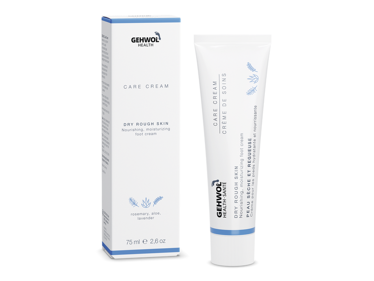 GEHWOL Care Cream to intensely hydrate dry, rough skin, strengthen the skin barrier, and leave feet smooth and resilient GEHWOL Care Cream to intensely hydrate dry, rough skin, strengthen the skin barrier, and leave feet smooth and resilient