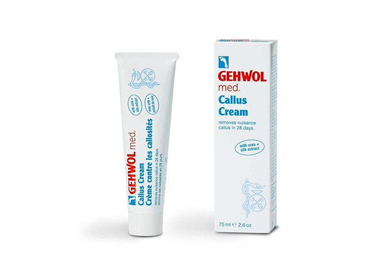 Crème anti-callosités GEHWOL Med pour adoucir et lisser la peau calleuse, réduire l'épaisseur des callosités et améliorer la texture de la peau.