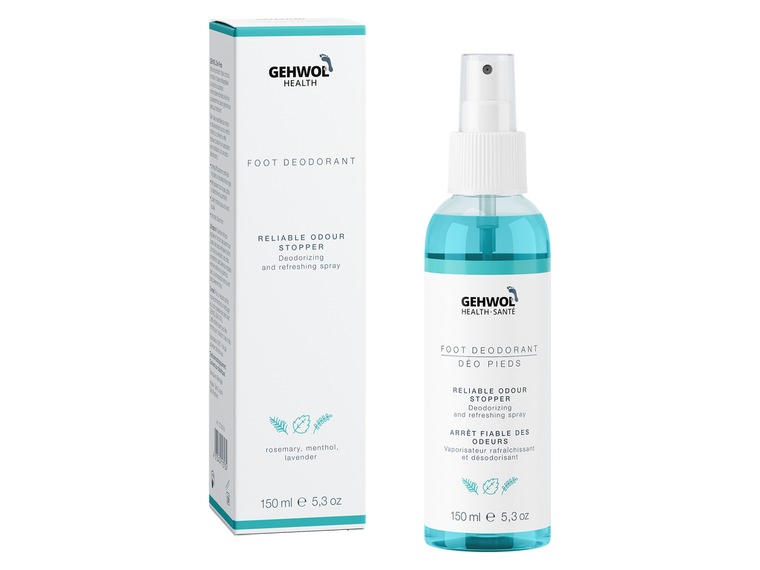GEHWOL Foot Deodorant to prevent foot odor, refresh skin, and provide long-lasting freshness