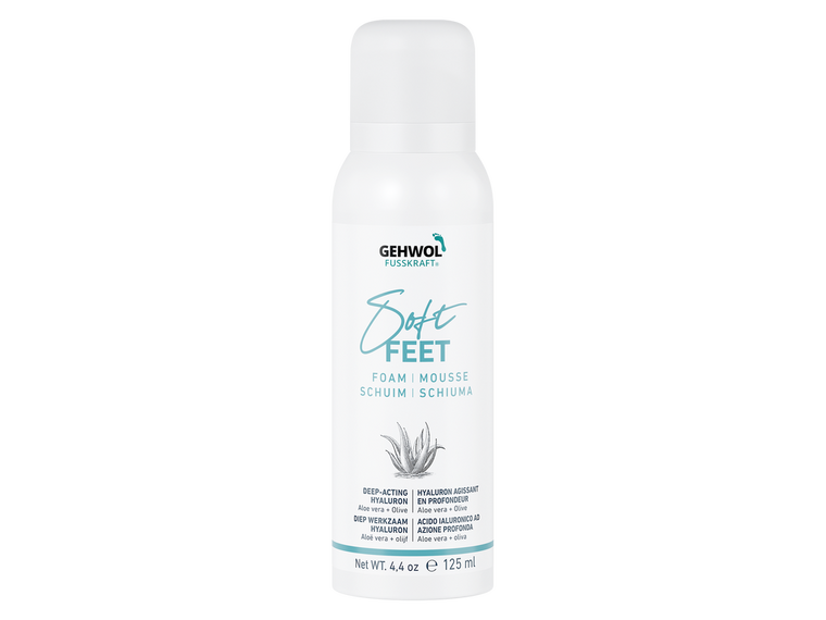 GEHWOL Fusskraft Soft Feet Foam 125ml to provide deep, long-lasting hydration for feet and legs with a lightweight, quick-absorbing formula