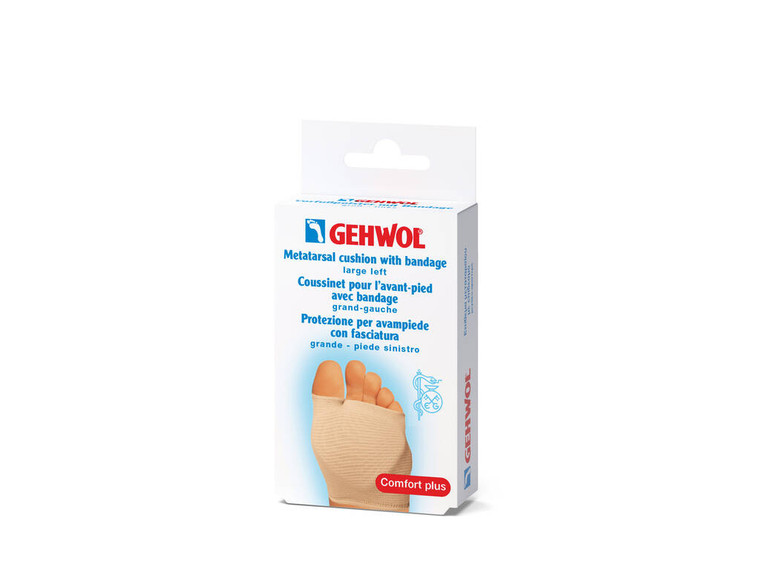 GEHWOL Metatarsal Cushion with Bandage Left Large elastic gel pad for forefoot comfort and pressure relief