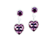 Amethyst Heart Dangle Earrings - 4/6mm Amethyst Heart Dangle Earrings - 4/6mm