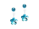 Aquamarine Flower Pendant Dangle Earrings - 4/6mm Aquamarine Flower Pendant Dangle Earrings - 4/6mm
