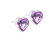 Light Amethyst Heart Stud Earrings - 6mm