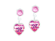 Light Rose Heart Pendant Dangle Earrings - 4/6mm Light Rose Heart Pendant Dangle Earrings - 4/6mm