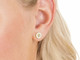 Gold Titanium Brilliance Puck Crystal Stud Earrings - 8mm