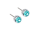 Silver Titanium Bezel Turquoise Crystal Stud Earrings - 5mm Silver Titanium Bezel Turquoise Crystal Stud Earrings - 5mm