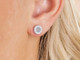 Silver Titanium Brilliance Puck Crystal Stud Earrings - 8mm Silver Titanium Brilliance Puck Crystal Stud Earrings - 8mm