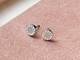 Silver Titanium Brilliance Puck Crystal Stud Earrings - 8mm Silver Titanium Brilliance Puck Crystal Stud Earrings - 8mm