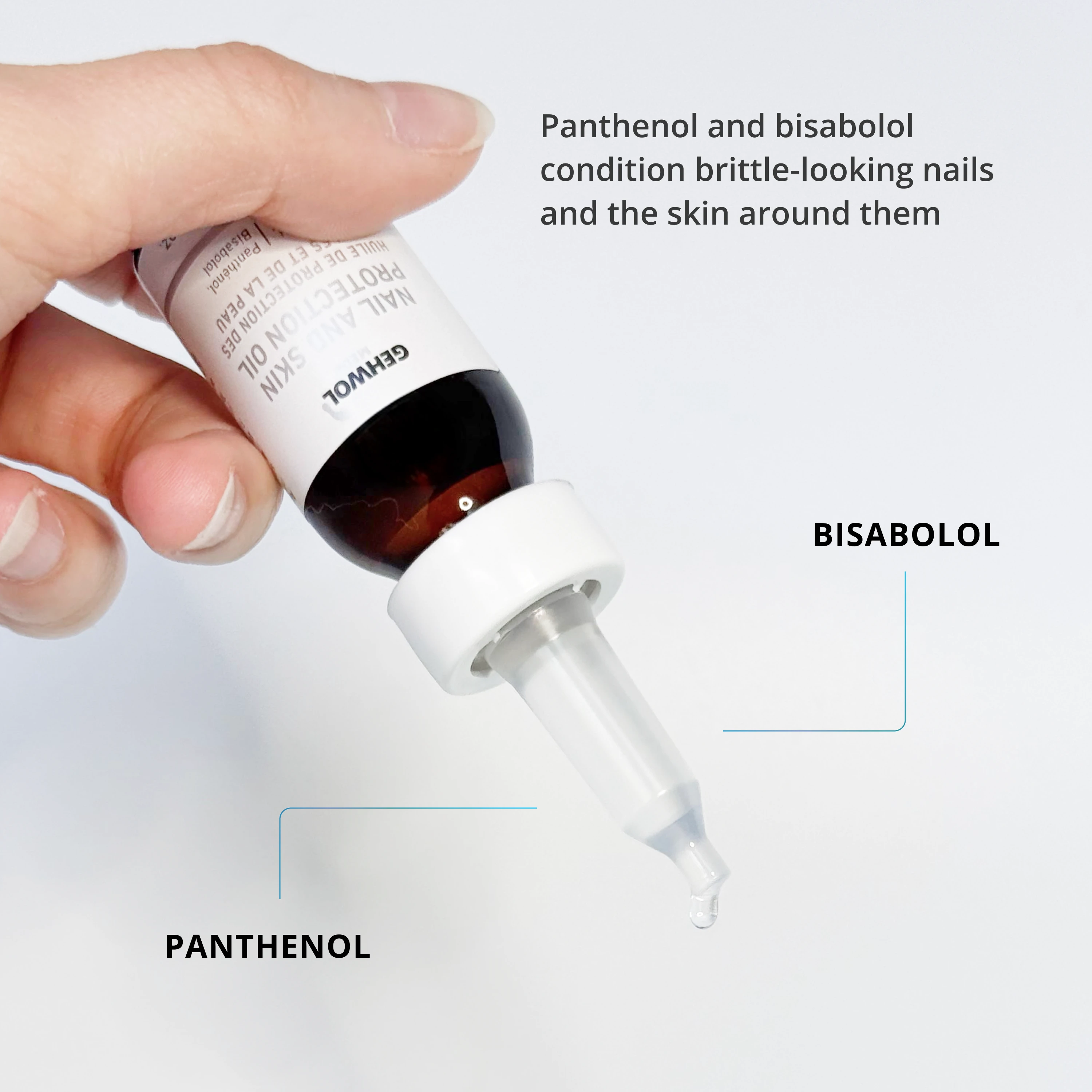 Ingrédients de l'huile protectrice pour ongles et peau GEHWOL MED