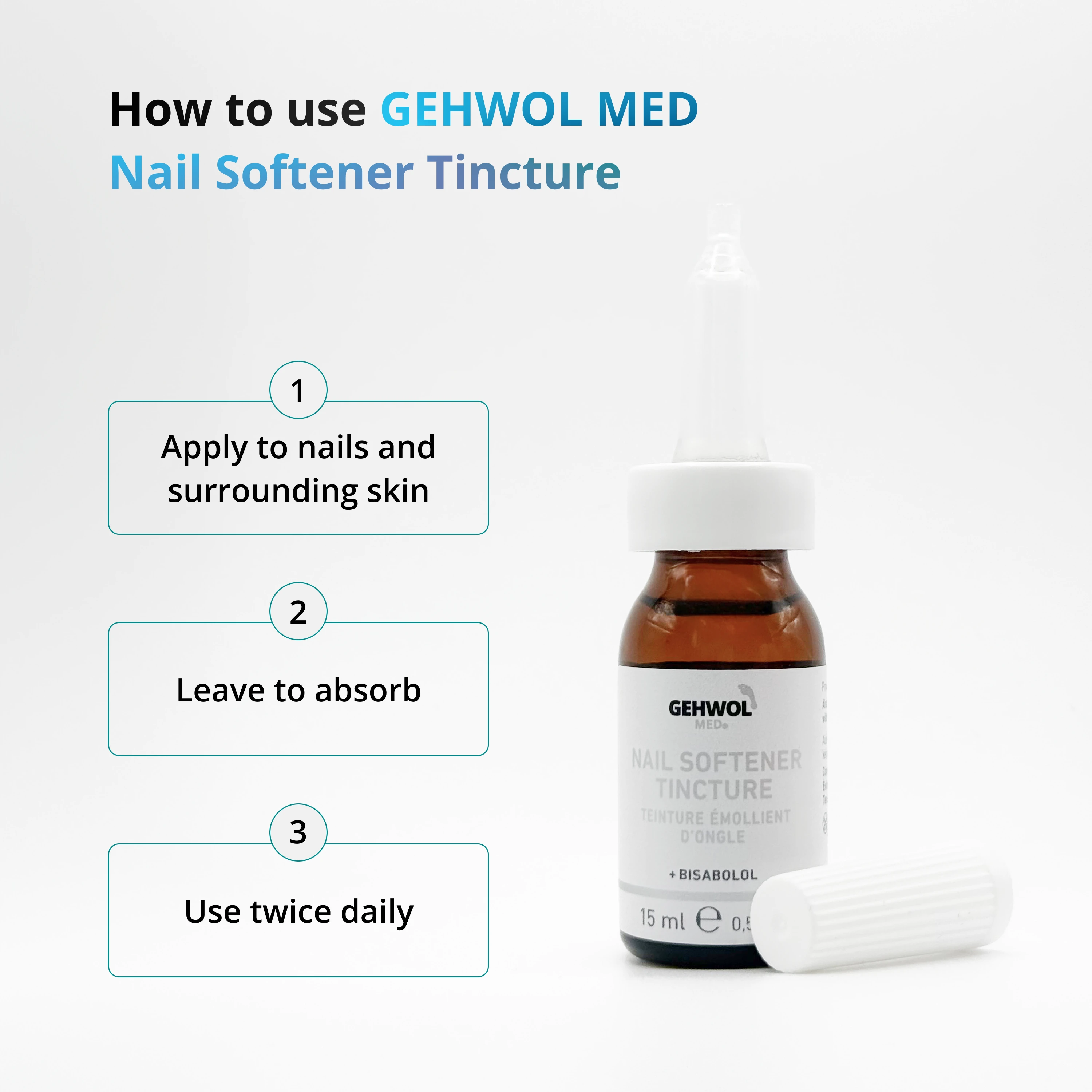 Instructions pour la teinture adoucissante pour ongles GEHWOL MED