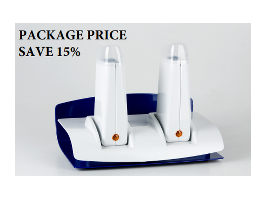 2 Roll-On Wax Heater Base + 2 Hand Roll-On Heating Units
