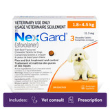 NexGard Soft Chewable Tablets for Dogs 1.8-4.5 kg Orange - 3 Chew Tabs